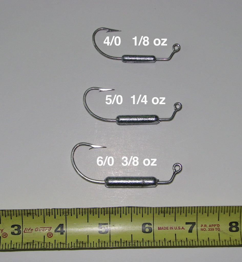 Weighted Grub Tail Hooks