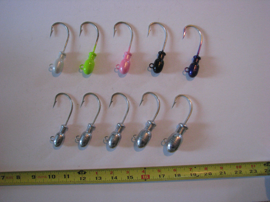 Jetty Caster style jig heads with BIG hooks!