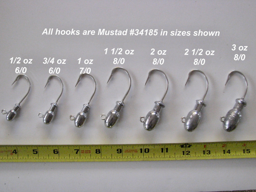 12 oz lead fishing hooks 500pcs Carbon Steel #3 Blade mounted on shaft spins easier Jetty Caster style bullet jigs,