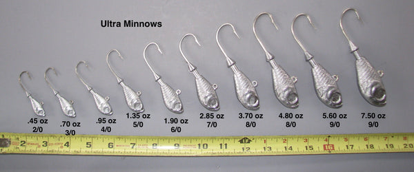 Bare Ultra Minnow jig heads